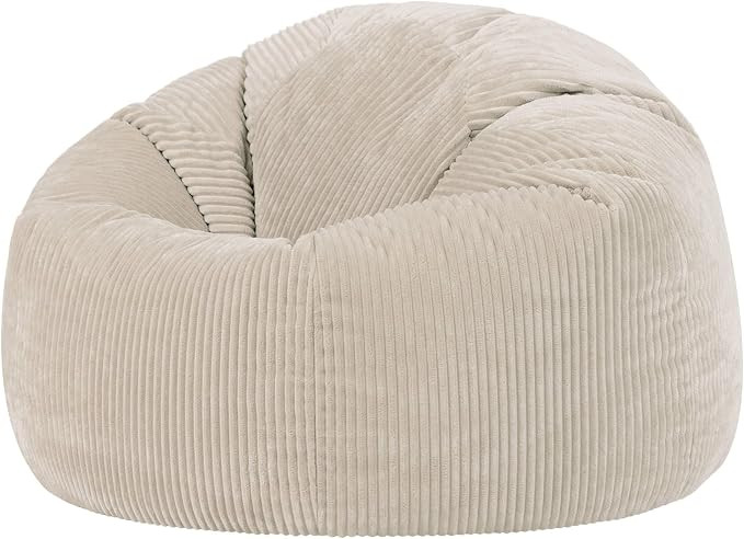 icon Kingston Cord Bean Bag, Beige, Large Adult Bean Bag Chair with Filling Included, Comfy Chair... | Amazon (UK)