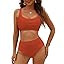 VIMPUNEC High Waisted Bikini Sets for Women Two Piece Tummy Control Swimsuits Sporty High Cut Bat... | Amazon (US)