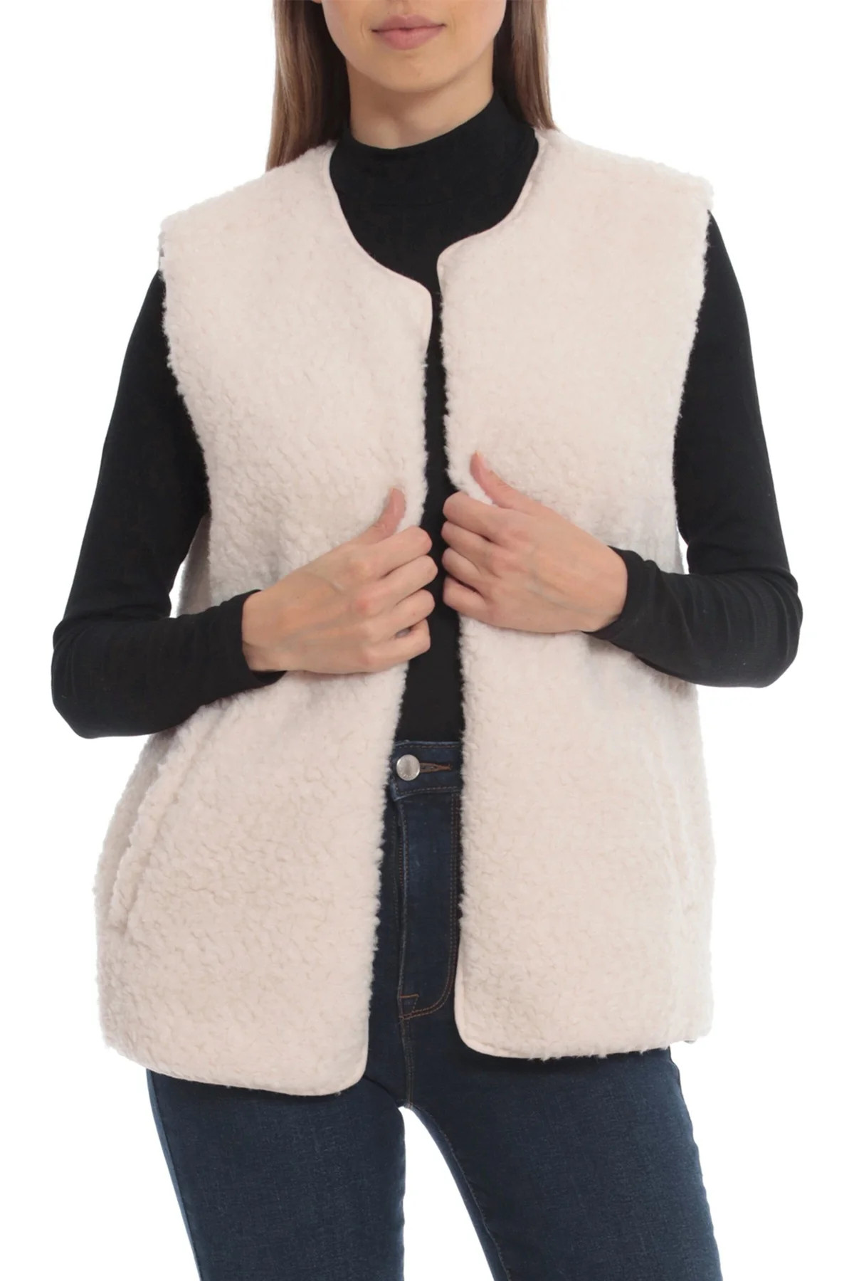Faux Shearling Vest | Avec Les Files
