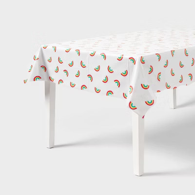Rainbow Gradient Border Print Rectangular Table Cover - Spritz™ | Target