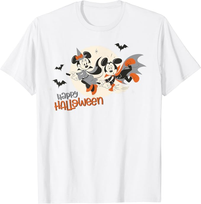 Disney Halloween Minnie and Minnie Flying T-Shirt | Amazon (US)