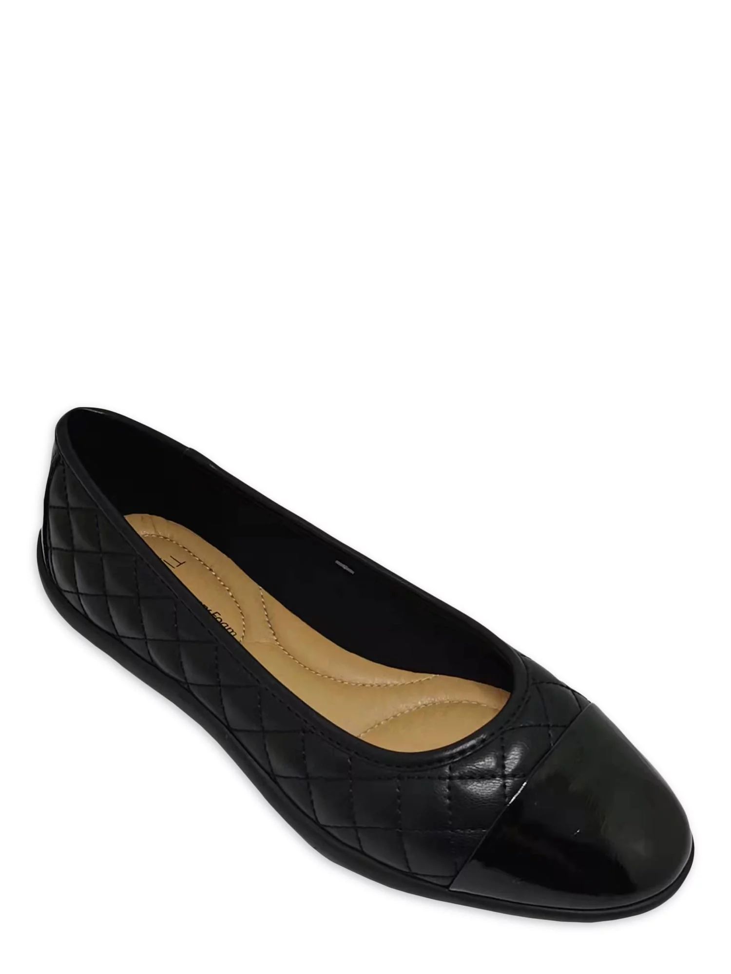 Time And Tru Women's Quilted Ballet Flat | Walmart (US)