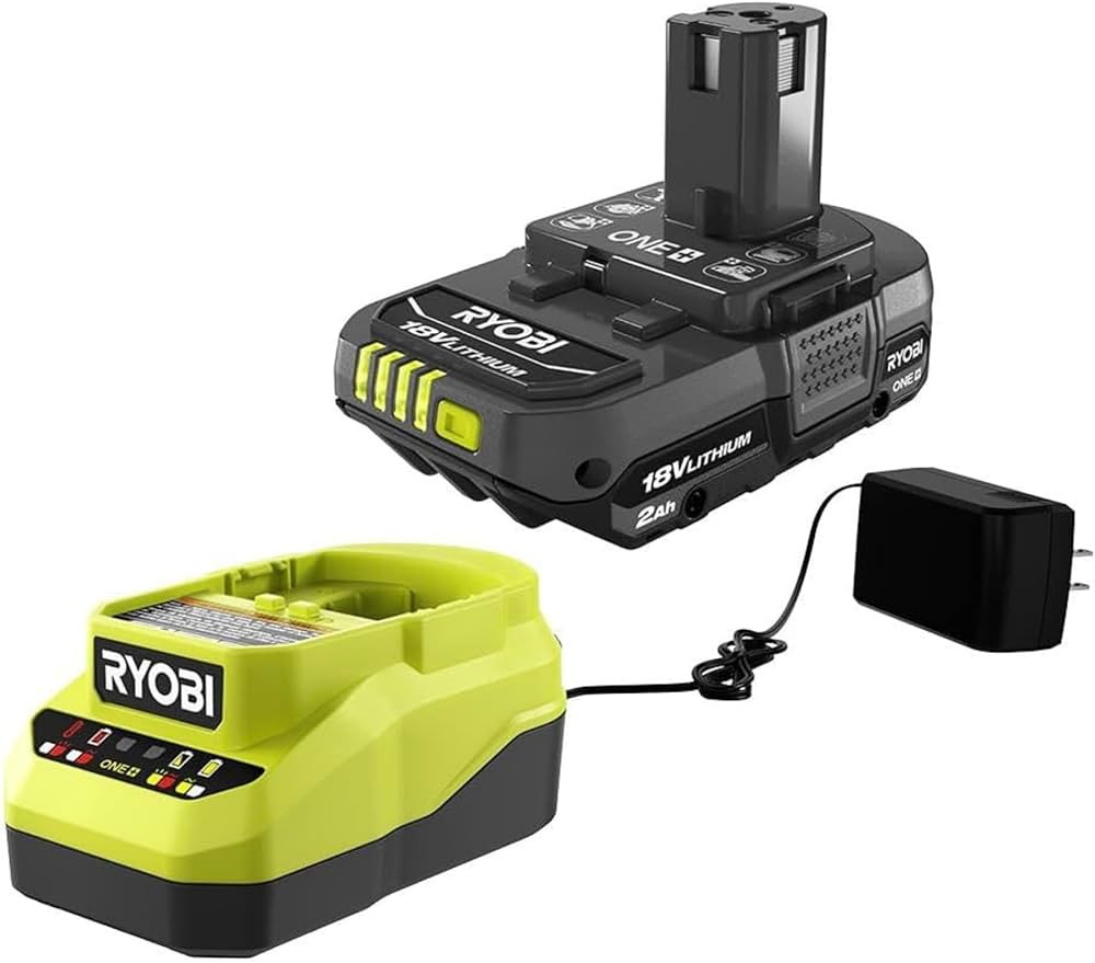 Ryobi One+ 18v Lithium Ion Battery and Charger Kit, 2.0ah, Extreme Weather Performance, Fast Char... | Amazon (US)