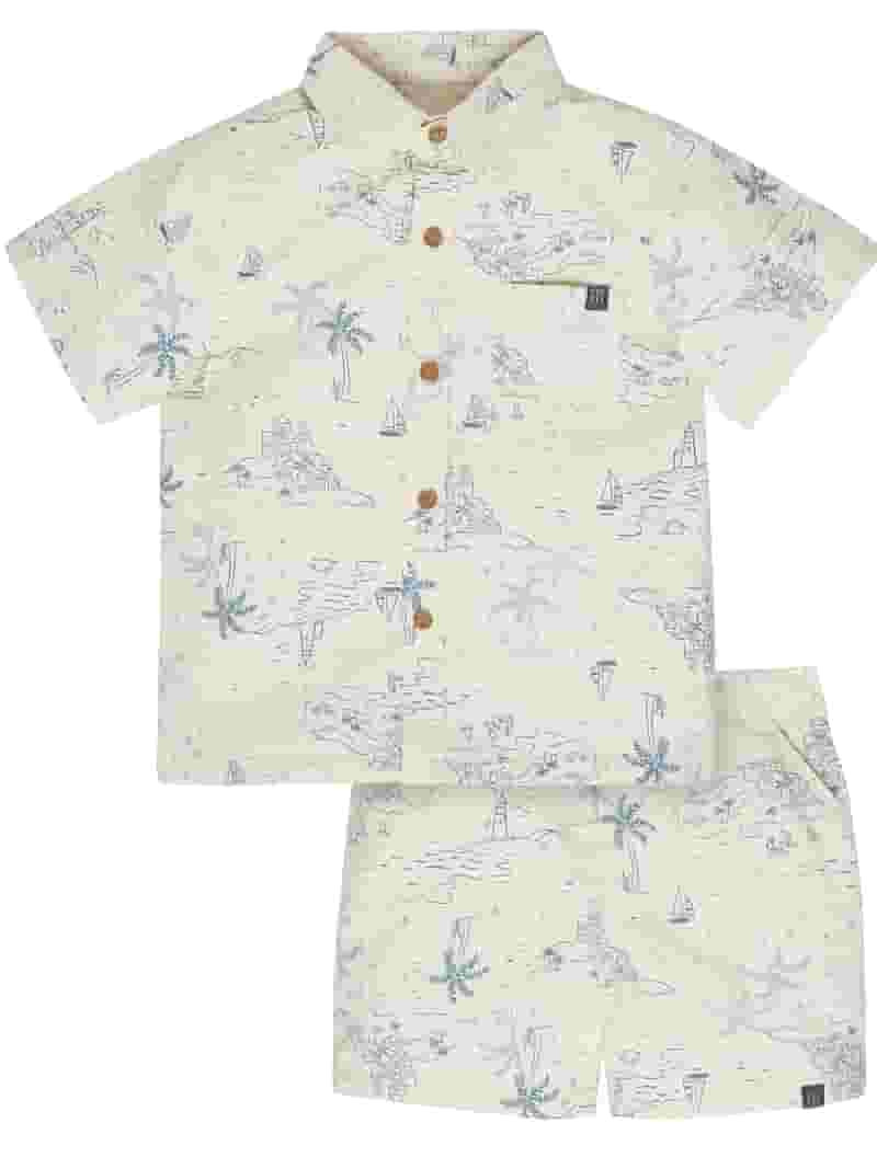 Modern Moments by Gerber Toddler Boy Resort Shirt and Short Outfit Set, 2-Piece, 12 Months - 5T | Walmart (US)