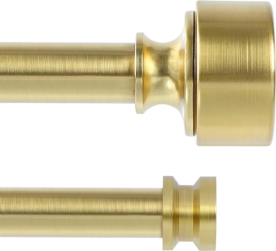 Gold Double Curtain Rods for Windows 36 to 72 Inch(3-6Ft),Adjustable Telescoping Double Curtain R... | Amazon (US)
