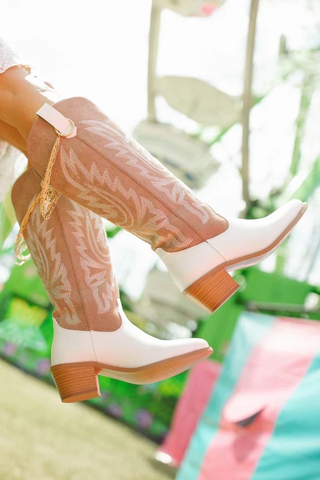 Boujee Two Tone Boots FINAL SALE | Pink Lily