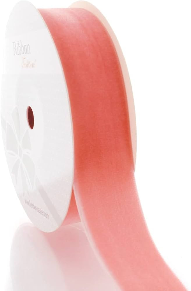 HBC 1" Velvet Ribbon 238 Light Coral - 5 Yards | Amazon (US)
