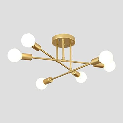 Ceiling Light Fixture with 6 Bulb Holders,Modern Sputnik Chandeliers for Dining Rooms,Living Room... | Amazon (US)