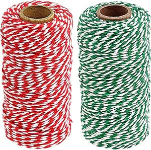 Amazon.com: UNIQUEED Christmas Cotton Twine String, 328 Feet Holiday Twine String Cotton Cord,Chr... | Amazon (US)