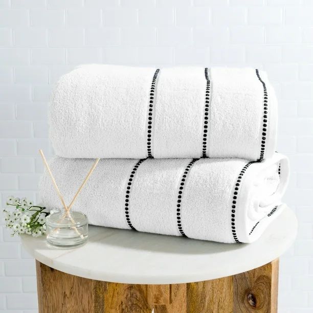 Luxury Cotton Towel Set- 2 Piece Bath Sheet Set Made From 100% Zero Twist Cotton- Quick Dry, Soft... | Walmart (US)