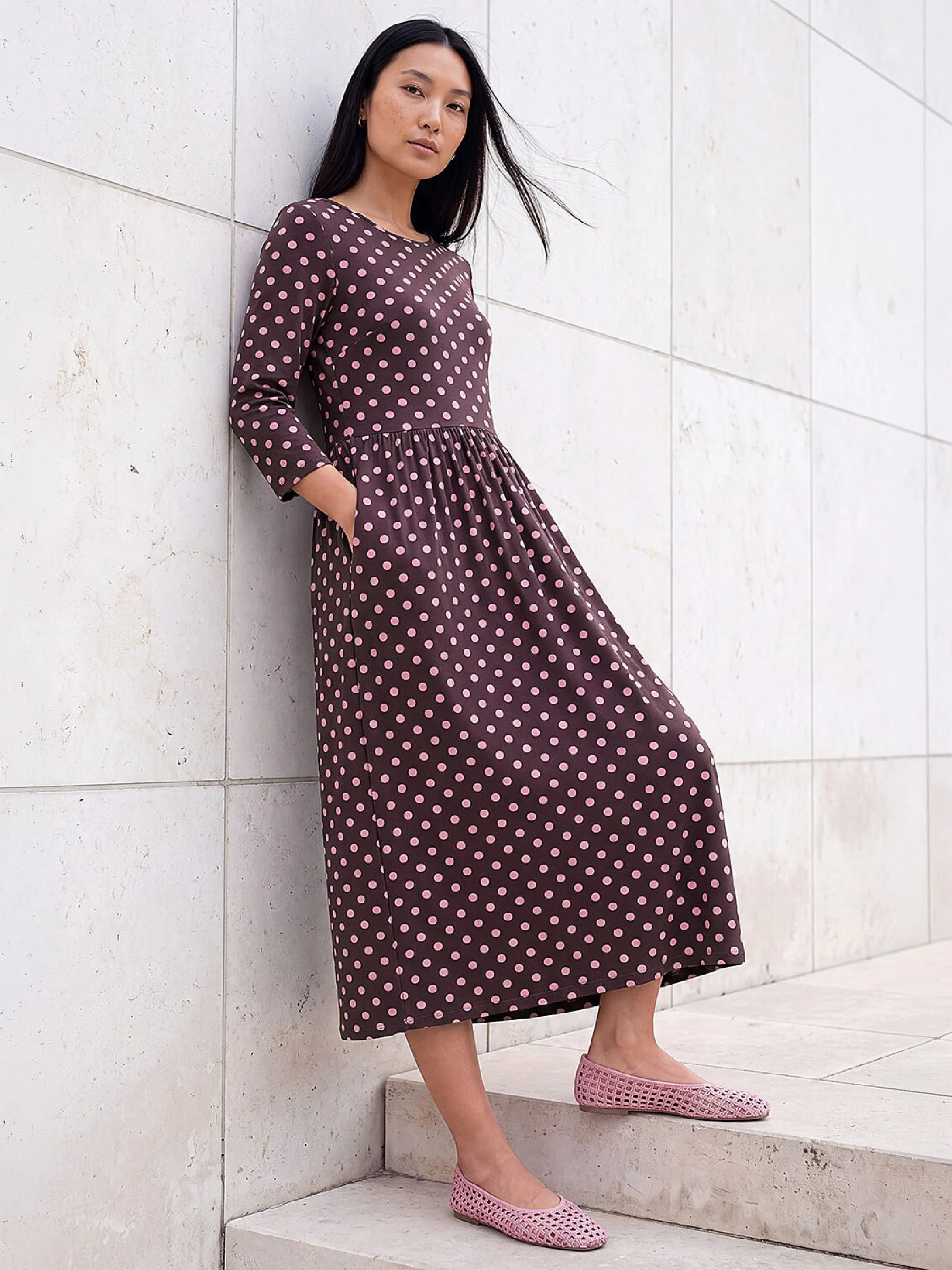 Roman Roman Pink Polka Dot Print Pocket Dress | Next US