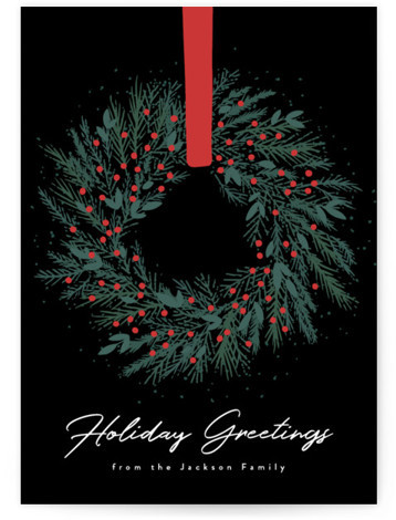 Holiday Wreath Holiday Non-Photo Cards | Minted