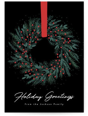 Holiday Wreath Holiday Non-Photo Cards | Minted