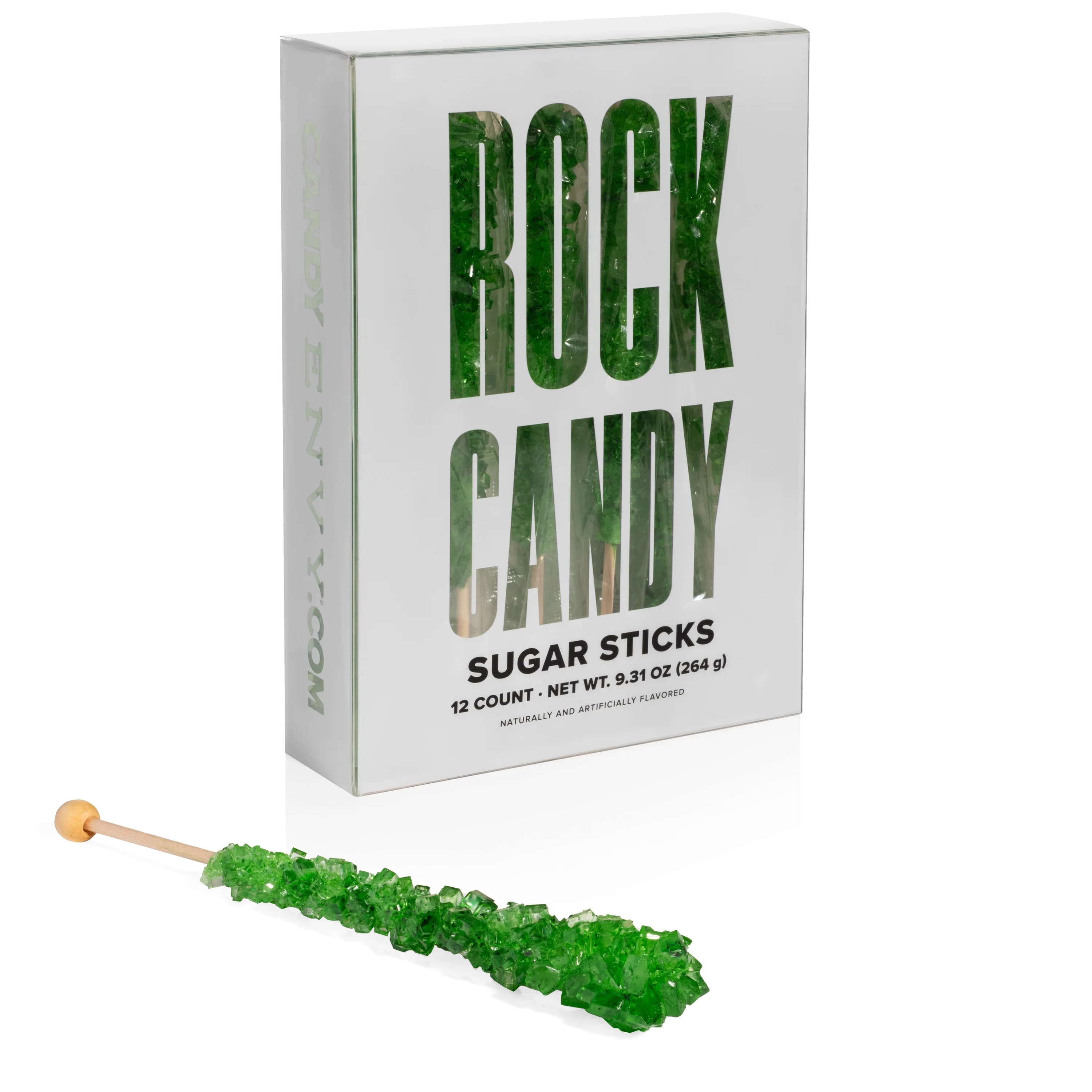 Candy Envy Green Rock Candy Sugar Sticks, Green Apple Flavored, 12 Ct. Indv Wrap | Walmart (US)
