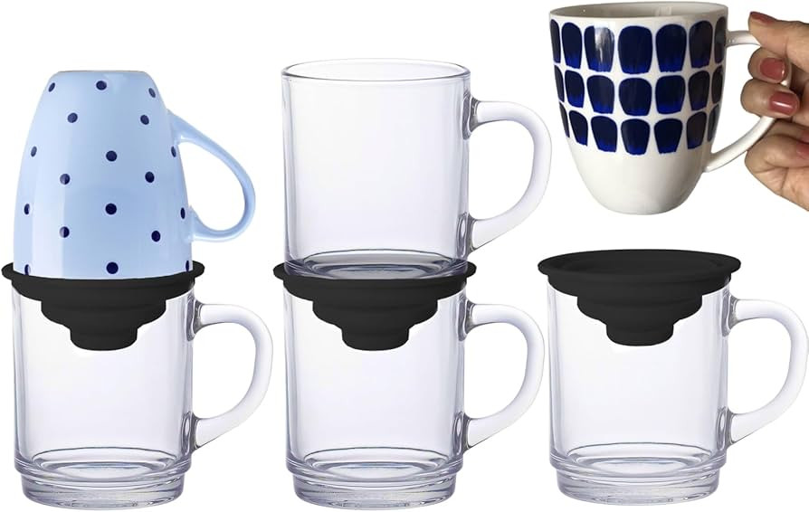 Mug Stacker Kitchen Cabinet Shelf Organizer for Cupboard and Pantry Organization - Expandable and... | Amazon (US)