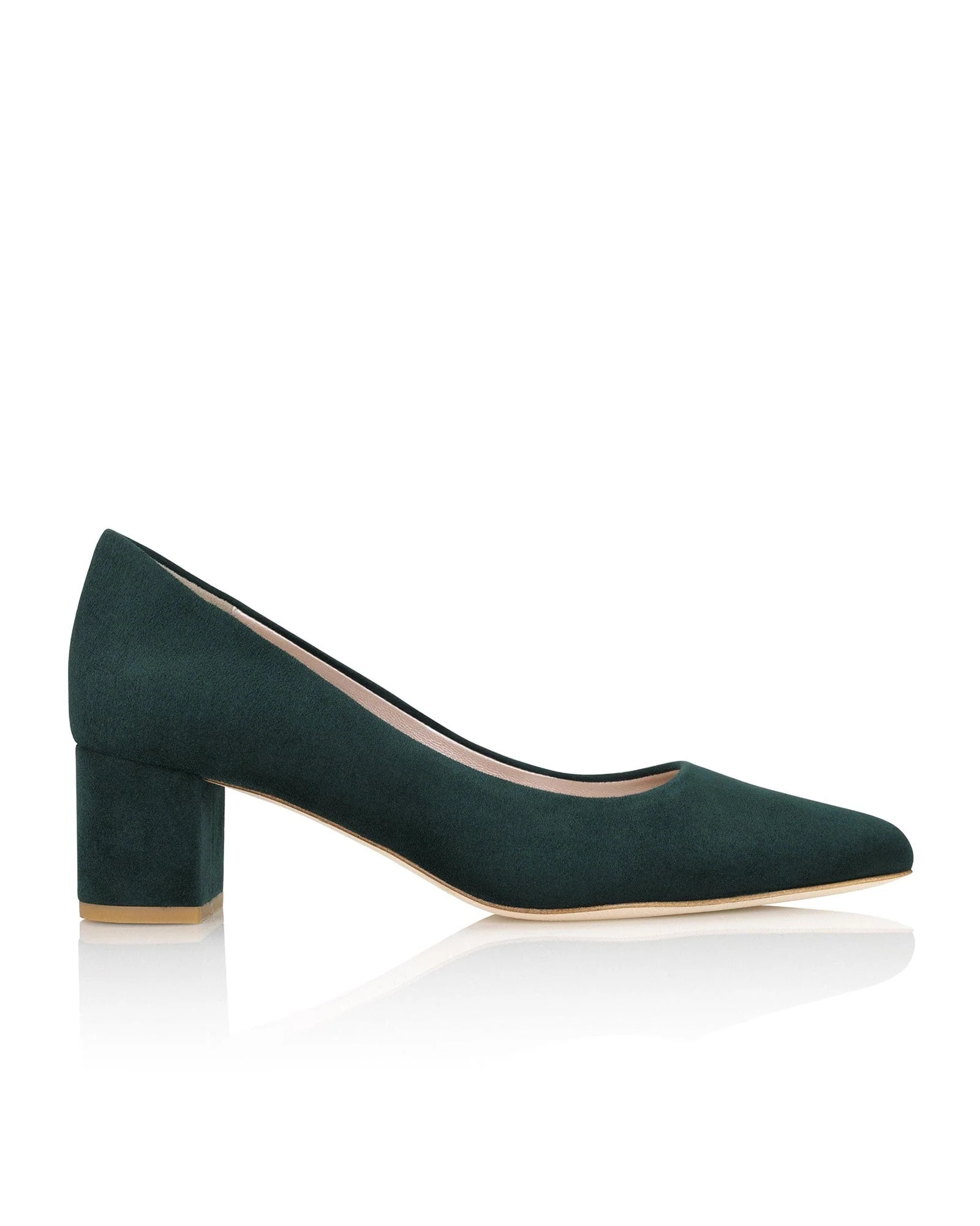 Josie Greenery Suede
			Low Block Heel | Emmy London