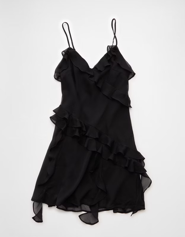 AE Asymmetrical Ruffle Mini Dress | American Eagle Outfitters (US & CA)