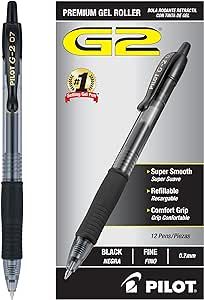 PILOT G2 Premium Refillable & Retractable Rolling Ball Gel Pens, Fine Point, Black Ink, 12 Count ... | Amazon (US)