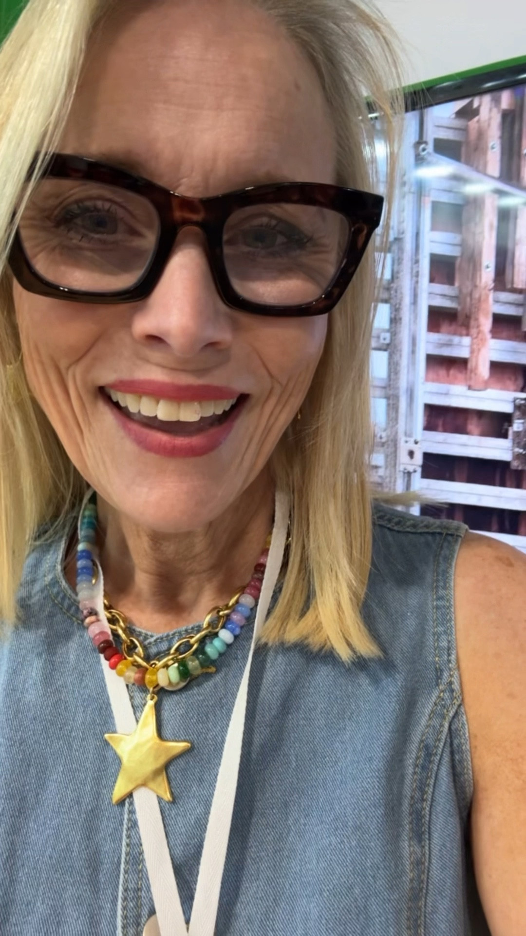 Bogota trade show look 

Vest - Amazon size medium
Skirt - Target size small
Glasses - Amazon Amomoma use code LAUREN10AM
Colorful necklace - Erin McDermott use code LAUREN20
Star necklace, earrings, and bracelet - Bracha 


#LTKWorkwear #LTKSaleAlert #LTKOver40