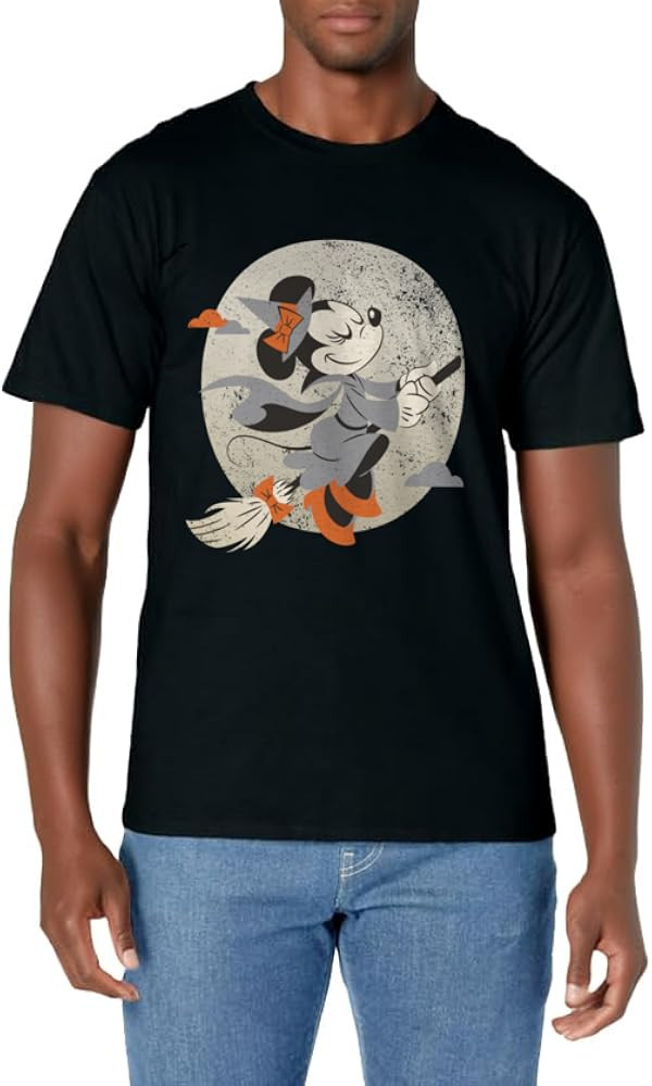 Disney Minnie Mouse Flying Witch Costume Halloween T-Shirt | Amazon (US)
