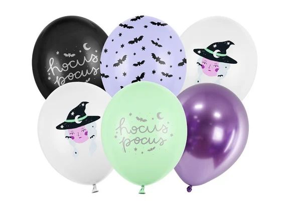 Kids Halloween Balloon Bundle, Pack of 6, Ghost Balloons, Hocus Pocus Balloons, Witch Balloons, H... | Etsy (US)