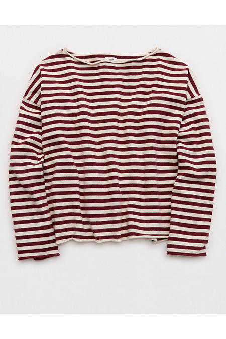 Aerie Sunday Soft Boatneck Sweater Women's Deep Ruby S | Aerie