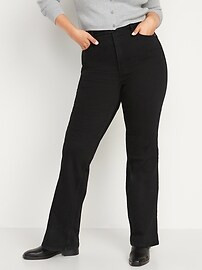 Higher High-Waisted Black-Wash Flare Jeans for Women | Old Navy (US)