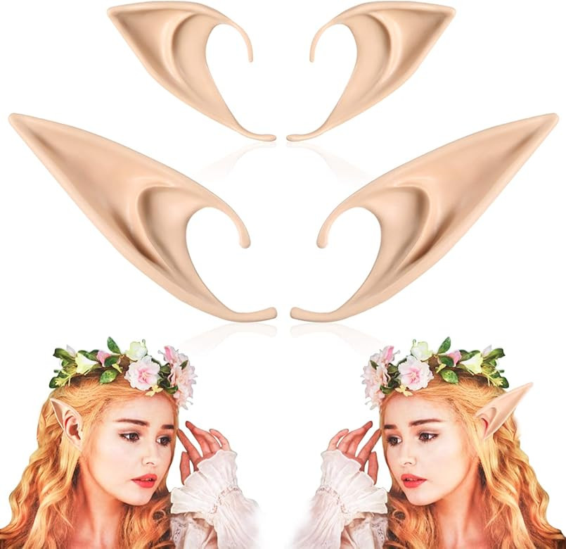 FRESHME Elf Ears Soft Pointed Ears Tips Costume Makeup Anime Party Dress Up Silicone Fake Ears | Amazon (US)
