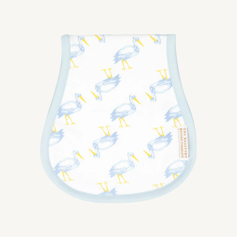 Oopsie Daisy Burp Cloth - Sir Proper Stork with Buckhead Blue | The Beaufort Bonnet Company