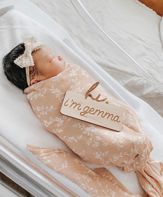 Hello My Name Is Wooden Cutout / Birth Announcement /Baby Name Announcement / Baby Shower Gift / ... | Etsy (US)