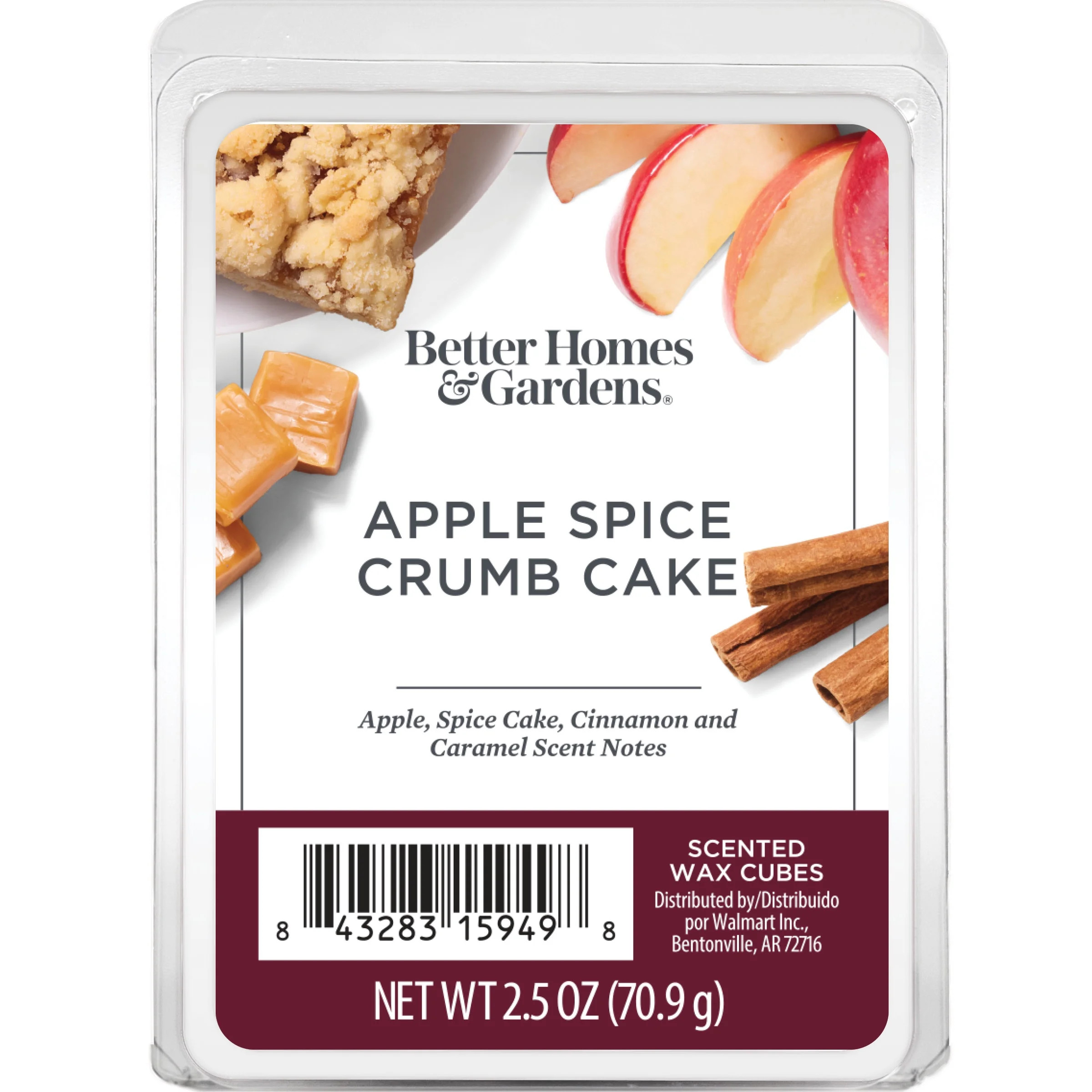 Apple Spice Crumb Cake Scented Wax Melts, Better Homes & Gardens, 2.5 oz (1-Pack) | Walmart (US)