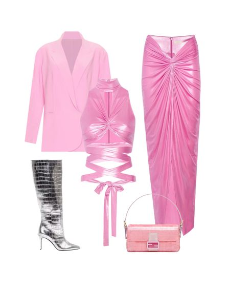 Pink La Pointe outfit is linked in blue 💗

#LTKstyletip #LTKSeasonal