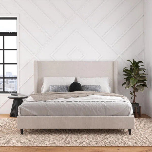 Birzer King Upholstered Wingback Bed | Wayfair North America