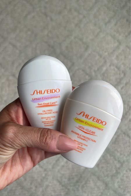 @shiseido sunscreen for all skin types. I love the urban shield oil free is lightweight and non greasy and doubles as a face primer. The vita clear has vitamin c so protects & brightens. Avail @sephora 

#LTKtravel #LTKunder50 #LTKbeauty