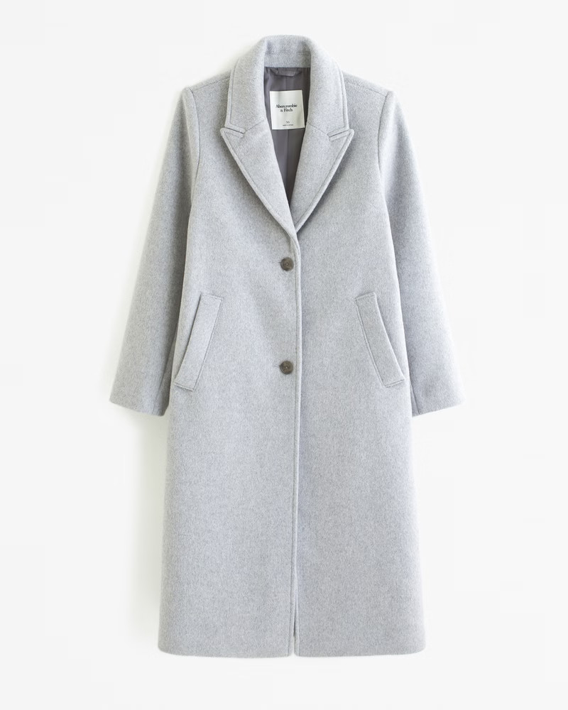 Women's Wool-Blend Tailored Topcoat | Women's Coats & Jackets | Abercrombie.com | Abercrombie & Fitch (US)