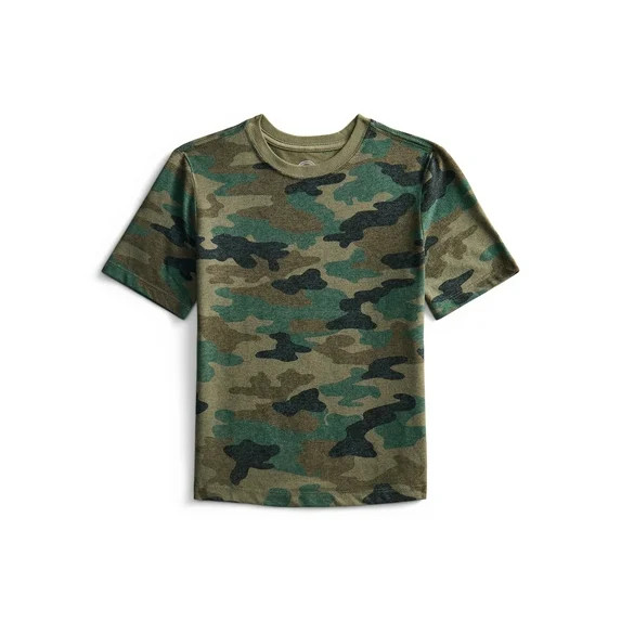 Wonder Nation Boys Print Tee with Short Sleeves, Sizes 4-18 & Husky | Walmart (US)