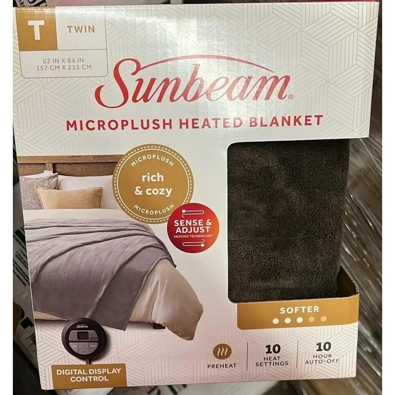 Sunbeam Royal Luxe Night Fog Heated Blanket 10-Heat Settings Twin | Walmart (US)