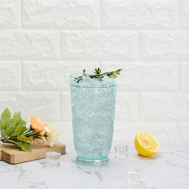 (2 pack) The Pioneer Woman 24-Ounce Embossed Tritan Ditsy Tall Tumbler, Teal | Walmart (US)