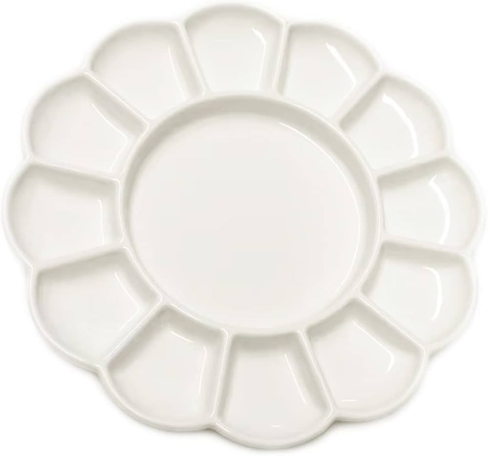 8 Inch Porcelain Watercolor Palette, Mixing Ceramic Watercolor Palette, Mixing Tray Paint Palett ... | Amazon (US)