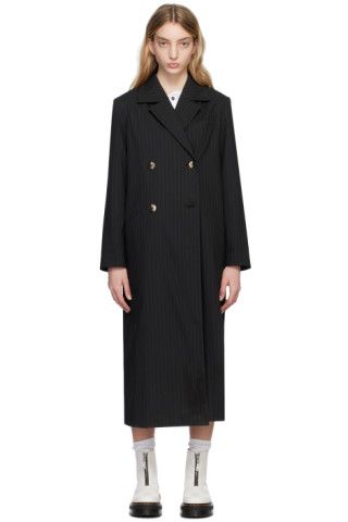 Black Stripe Coat | SSENSE