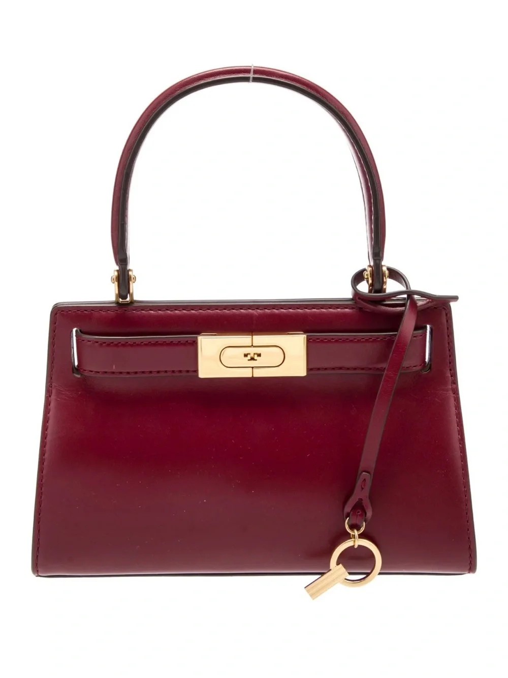Tory Burch Lee Radziwill small smooth leather bag In Burgundy. | Poshmark