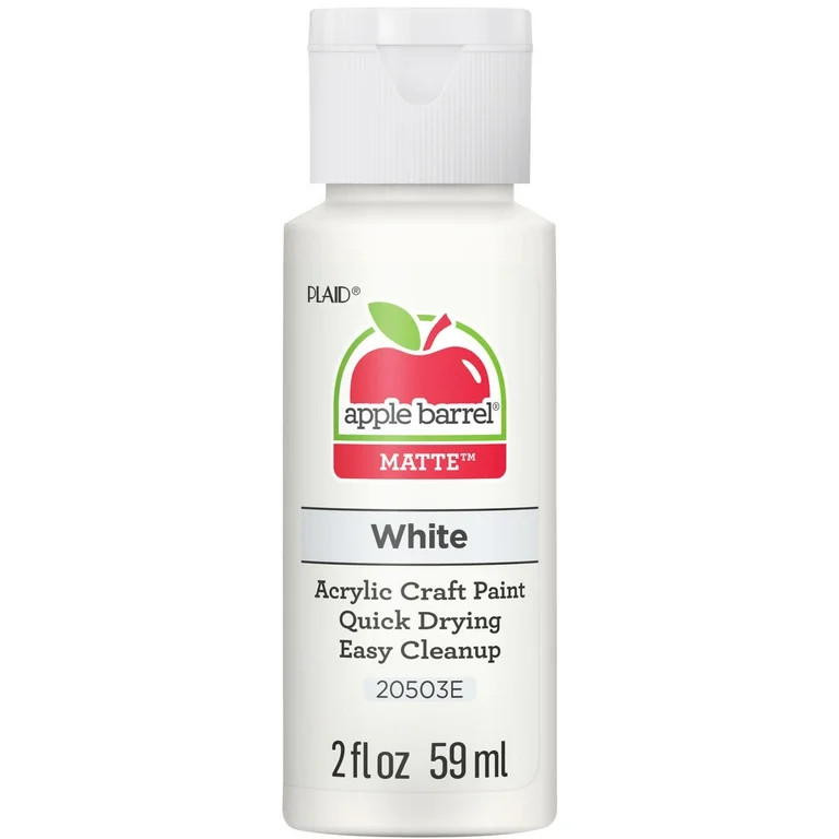 Apple Barrel Acrylic Craft Paint, Matte Finish, White, 2 fl oz | Walmart (US)