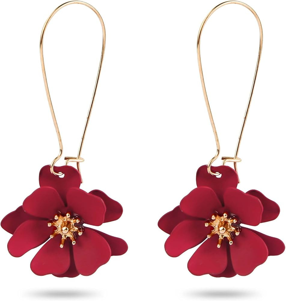 Flower Dangle Earrings, Floral Petal Drop Dangle Earrings Daisy Fairy Earrings for Women Chic Boh... | Amazon (US)