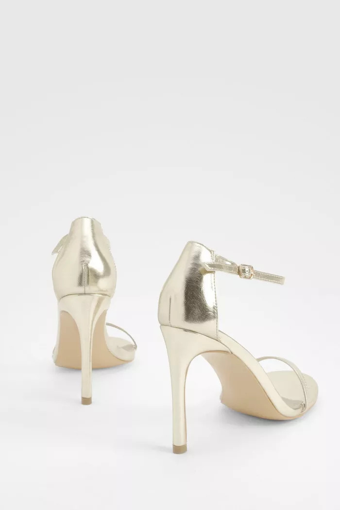 Barely There Metallic 2 Part Heels | boohoo (US & Canada)
