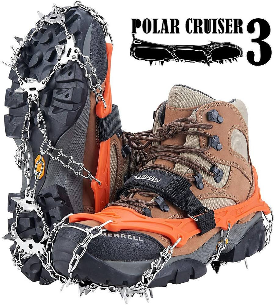 Uelfbaby Crampons Upgraded 19 Spikes Ice Snow Grips Traction Cleats System Safe Protect for Walki... | Amazon (US)