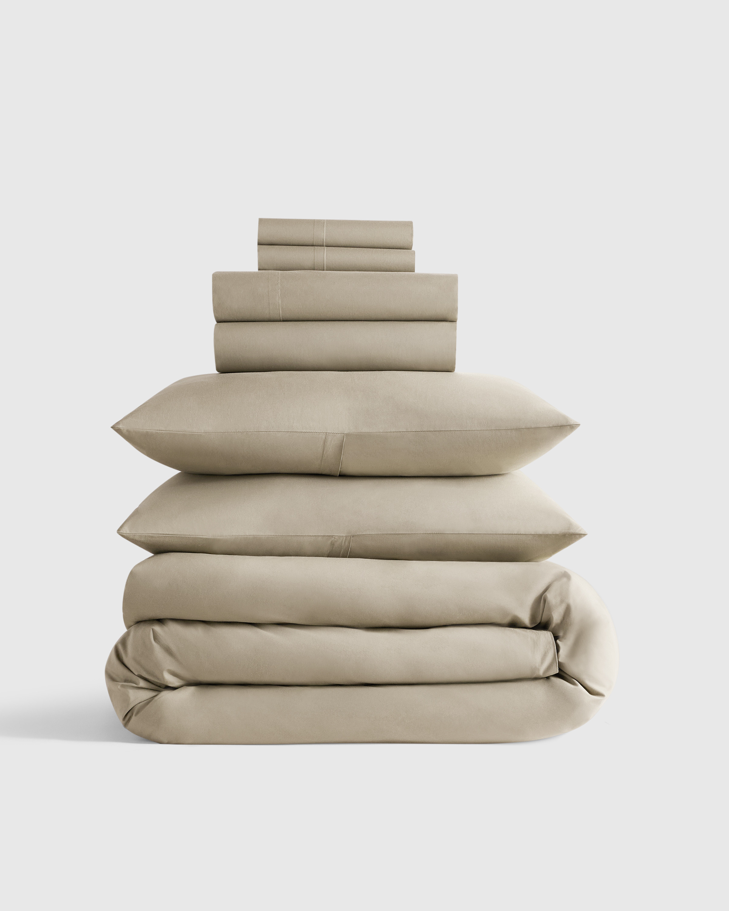 Quince | Classic Organic Percale Deluxe Bedding Bundle in Toffee, Size Twin XL, Percale Cotton | Quince