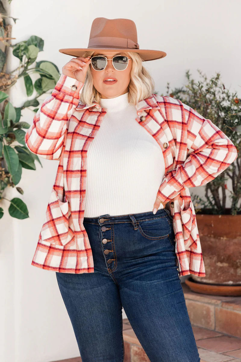 Shut It Down Pink Oversized Plaid Shacket | Pink Lily