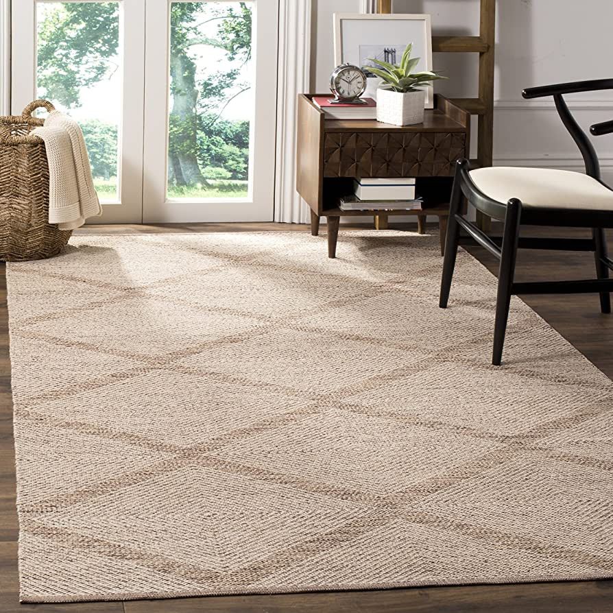 SAFAVIEH Montauk Collection 6' x 9' Beige MTK821E Handmade Cotton Area Rug | Amazon (US)