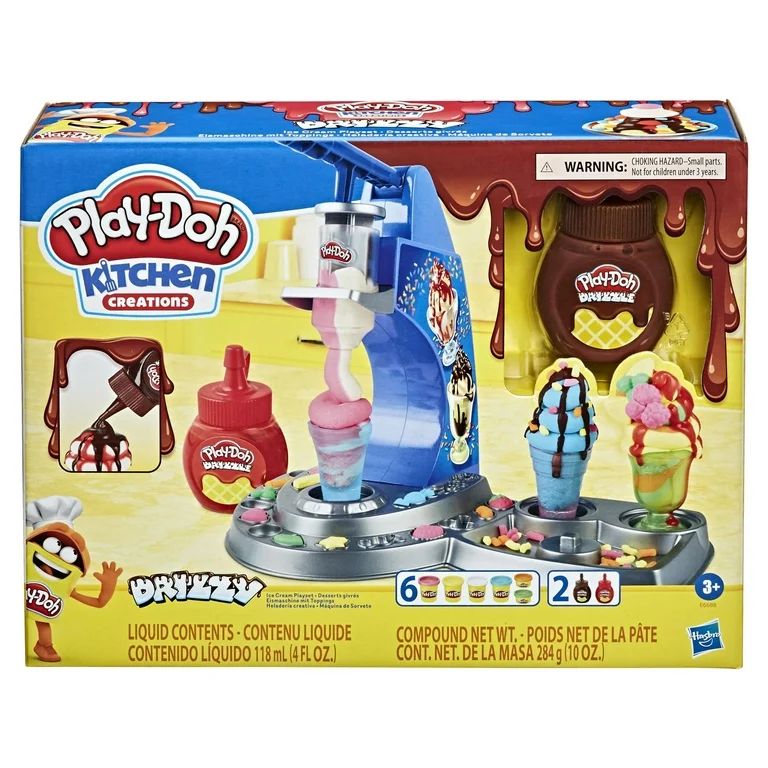 Play-Doh Kitchen Creations Drizzy Ice Cream Play Dough Set - 6 Color (6 Piece) | Walmart (US)