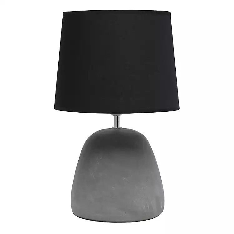 Emma Concrete Table Lamp with Black Shade | Kirkland's Home